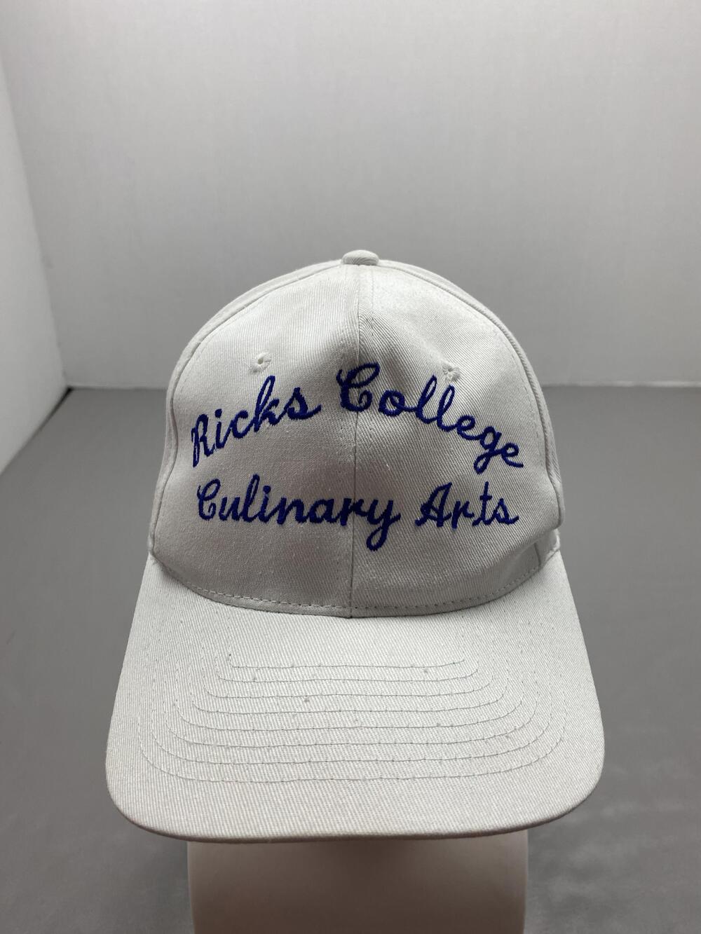 Ricks College Hat Cap Snap Back One Size White Twill Cotton Baseball Cap Mens